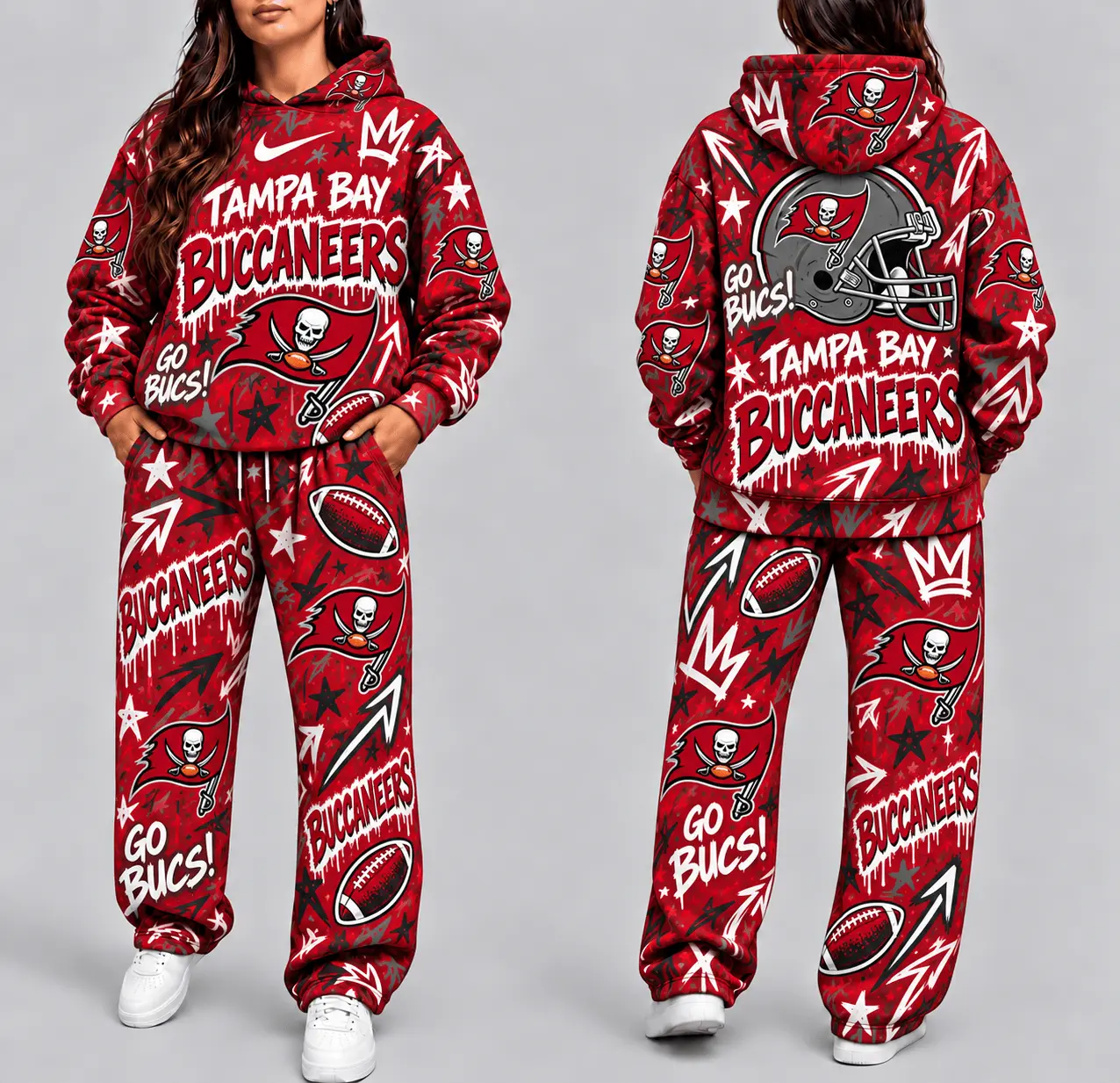 Tampa Bay Buccaneers | Premium NFL Graffiti Hoodie & Pants Set TD