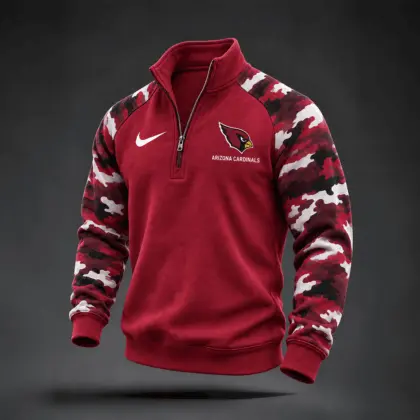 Arizona Cardinals | Premium NFL Camo Sleeve Quarter-Zip Sweatshirt TD