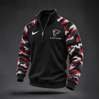 Atlanta Falcons | Premium NFL Camo Sleeve Quarter-Zip Sweatshirt TD
