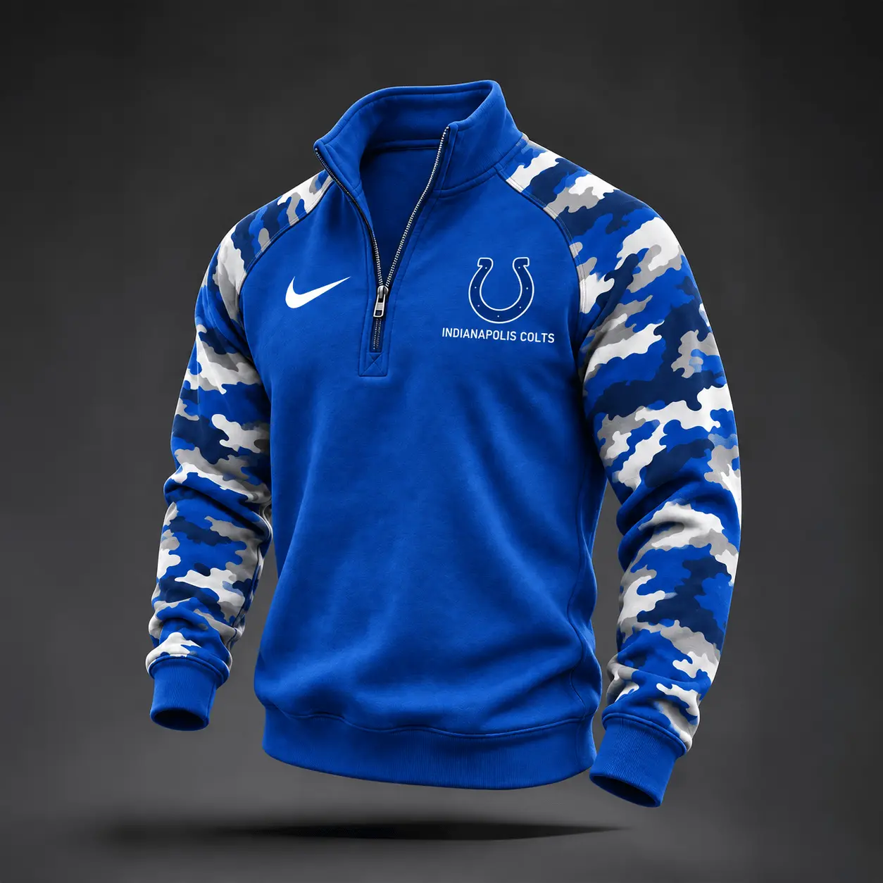 Indianapolis Colts | Premium NFL Camo Sleeve Quarter-Zip Sweatshirt TD