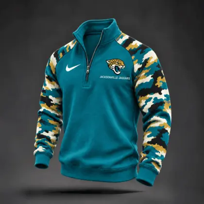 Jacksonville Jaguars | Premium NFL Camo Sleeve Quarter-Zip Sweatshirt TD