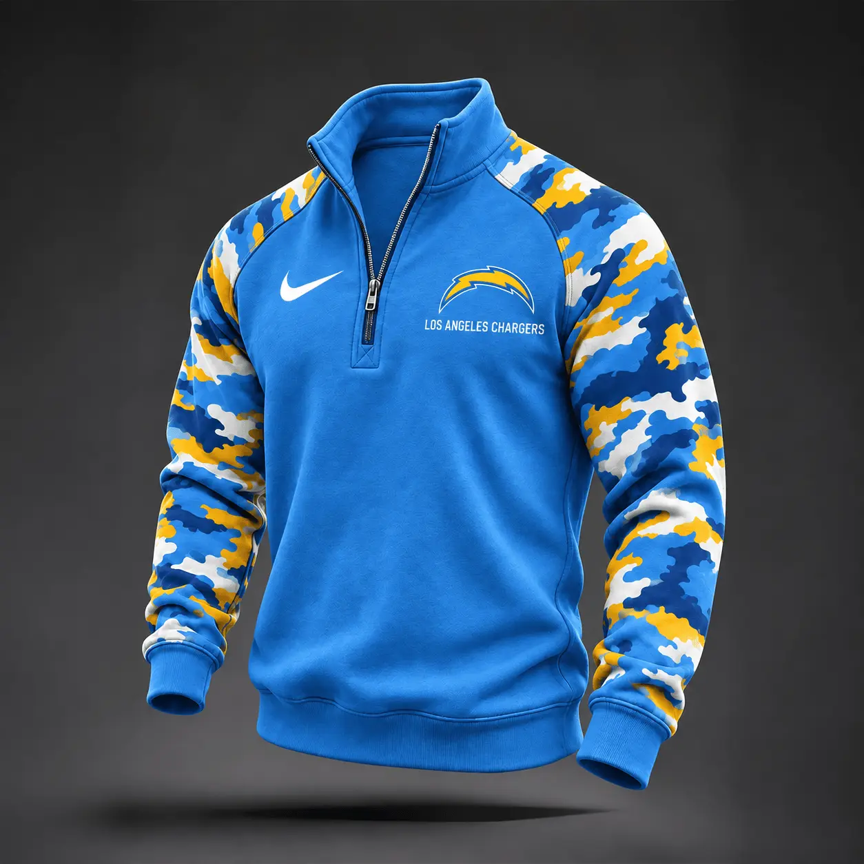 Los Angeles Chargers | Premium NFL Camo Sleeve Quarter-Zip Sweatshirt TD