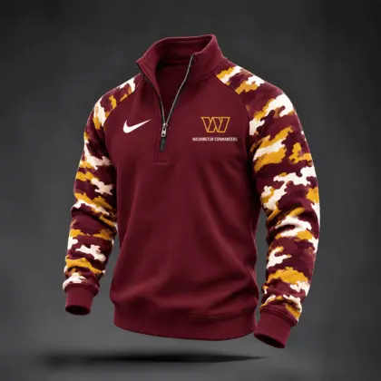 Washington Commanders | Premium NFL Camo Sleeve Quarter-Zip Sweatshirt TD