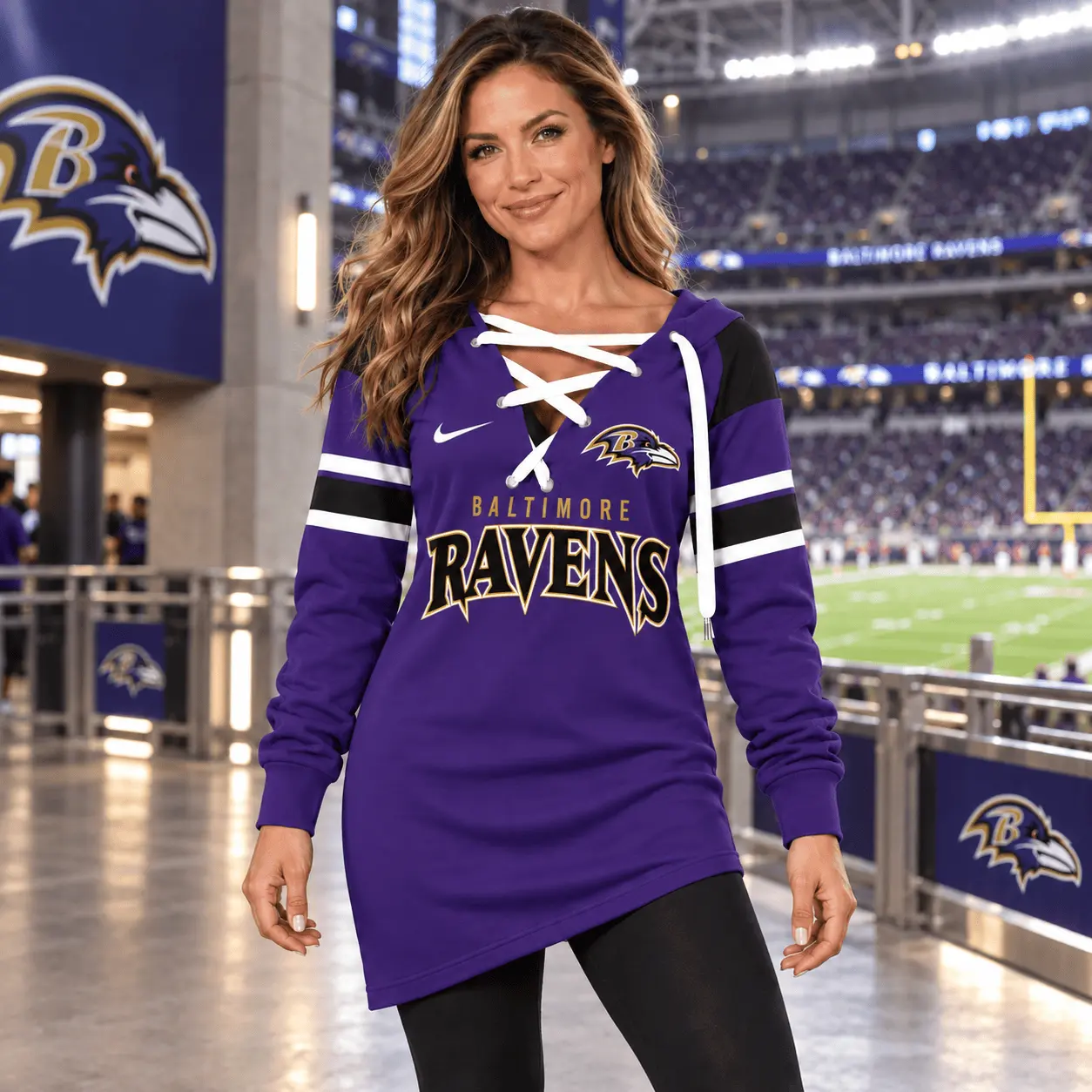 Baltimore Ravens | Premium NFL Game Day Spirit Lace-Up Sweatshirt TD - Image 2