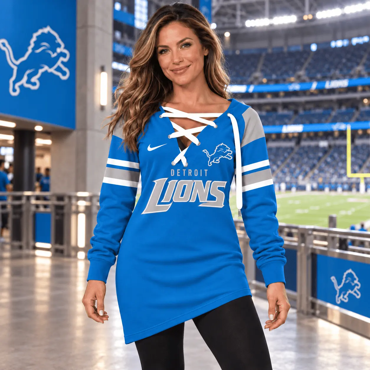 Detroit Lions | Premium NFL Game Day Spirit Lace-Up Sweatshirt TD - Image 2