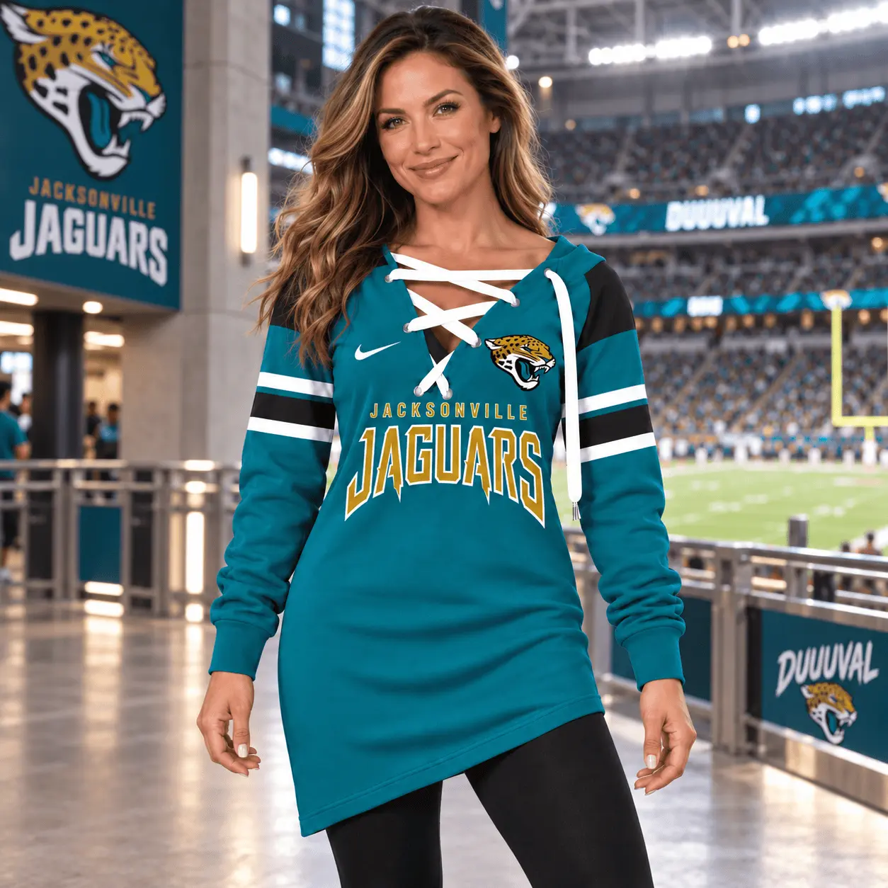 Jacksonville Jaguars | Premium NFL Game Day Spirit Lace-Up Sweatshirt TD - Image 2