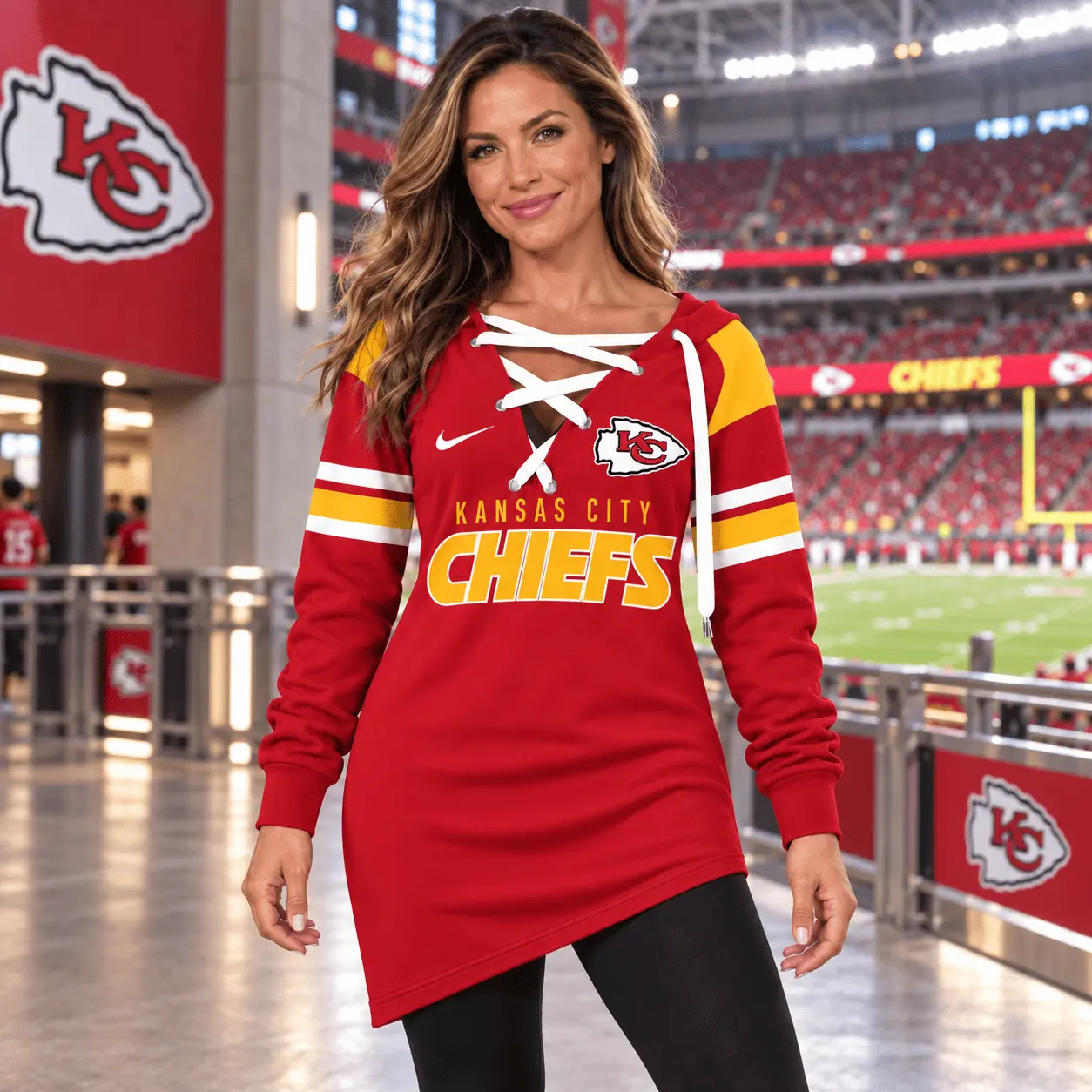 Kansas City Chiefs | Premium NFL Game Day Spirit Lace-Up Sweatshirt TD - Image 2