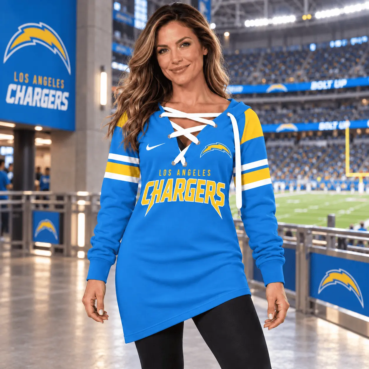 Los Angeles Chargers | Premium NFL Game Day Spirit Lace-Up Sweatshirt TD - Image 2