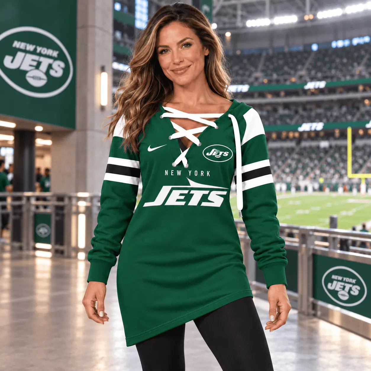 New York Jets | Premium NFL Game Day Spirit Lace-Up Sweatshirt TD - Image 2