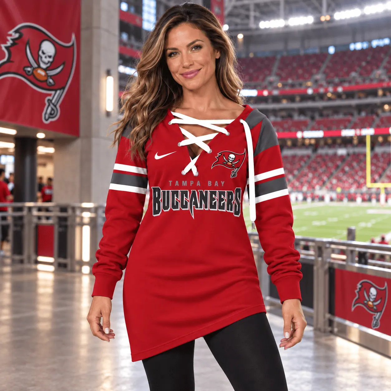 Tampa Bay Buccaneers | Premium NFL Game Day Spirit Lace-Up Sweatshirt TD - Image 2