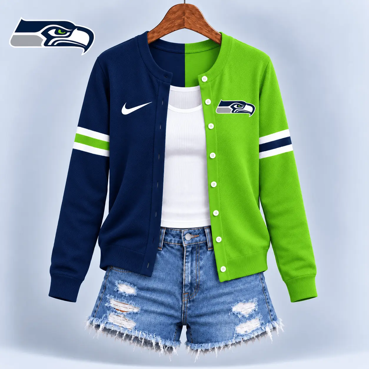 Seattle Seahawks | Premium NFL Team Spirit Cardigan NY - Image 2