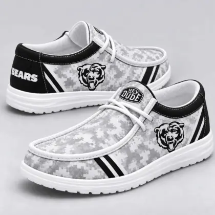 Chicago Bears | Premium NFL Team Logo Digital Camo Loafer Shoes NY