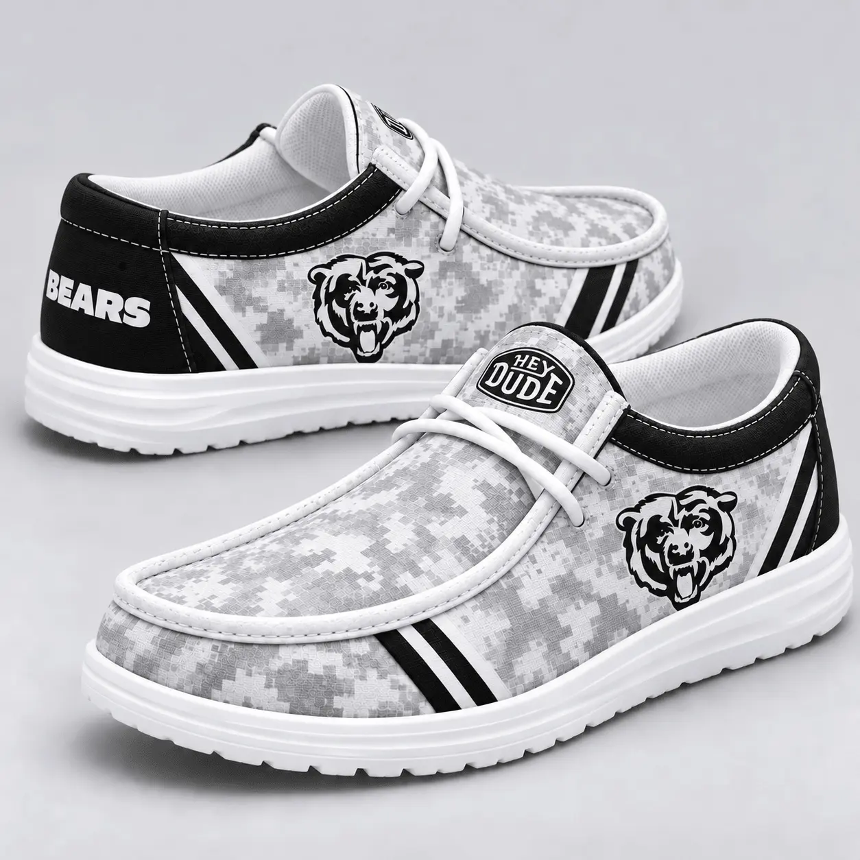 Chicago Bears | Premium NFL Team Logo Digital Camo Loafer Shoes NY