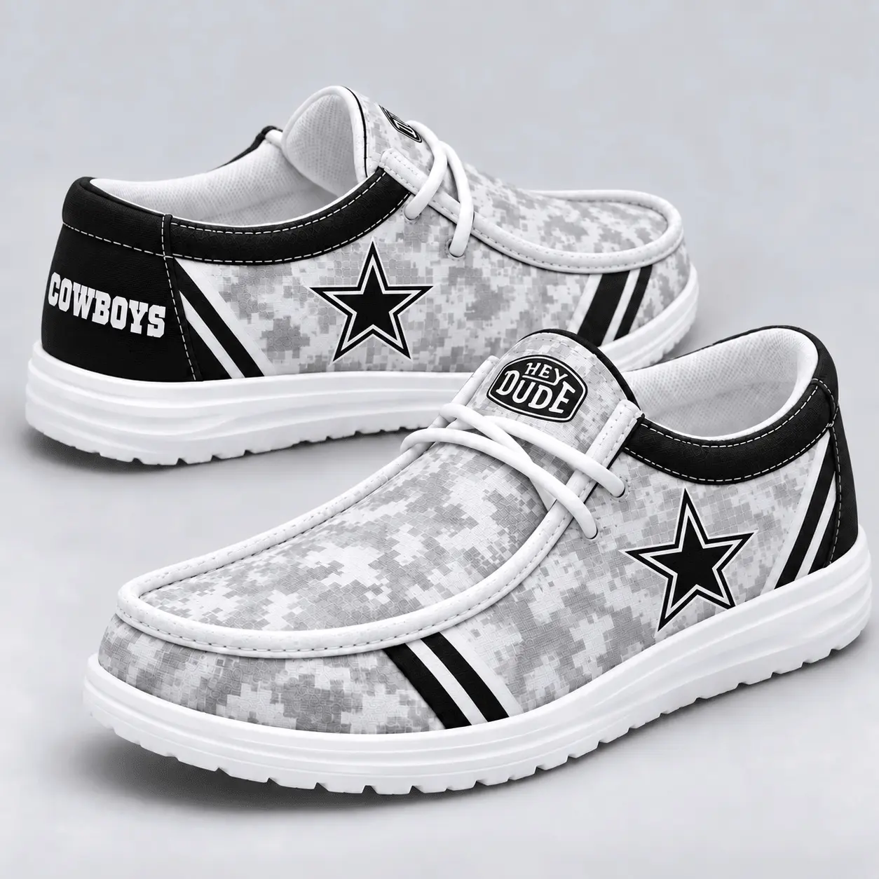 Dallas Cowboys | Premium NFL Team Logo Digital Camo Loafer Shoes NY