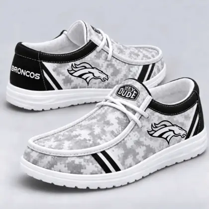 Denver Broncos | Premium NFL Team Logo Digital Camo Loafer Shoes NY