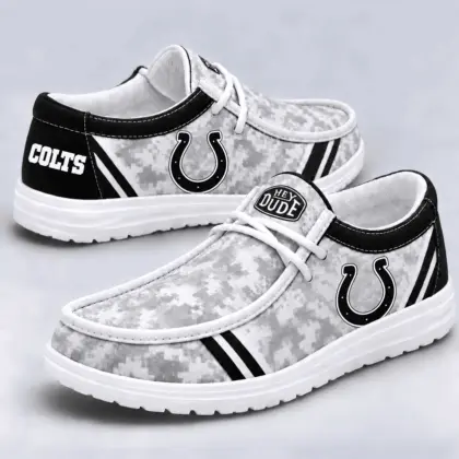 Indianapolis Colts | Premium NFL Team Logo Digital Camo Loafer Shoes NY