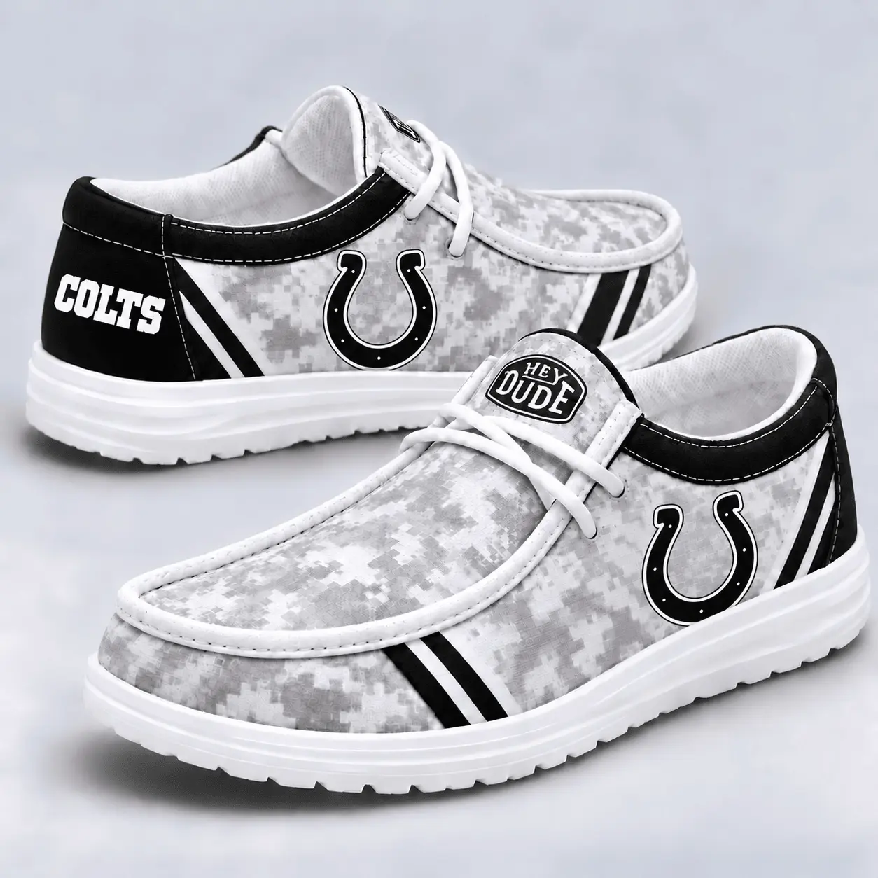 Indianapolis Colts | Premium NFL Team Logo Digital Camo Loafer Shoes NY