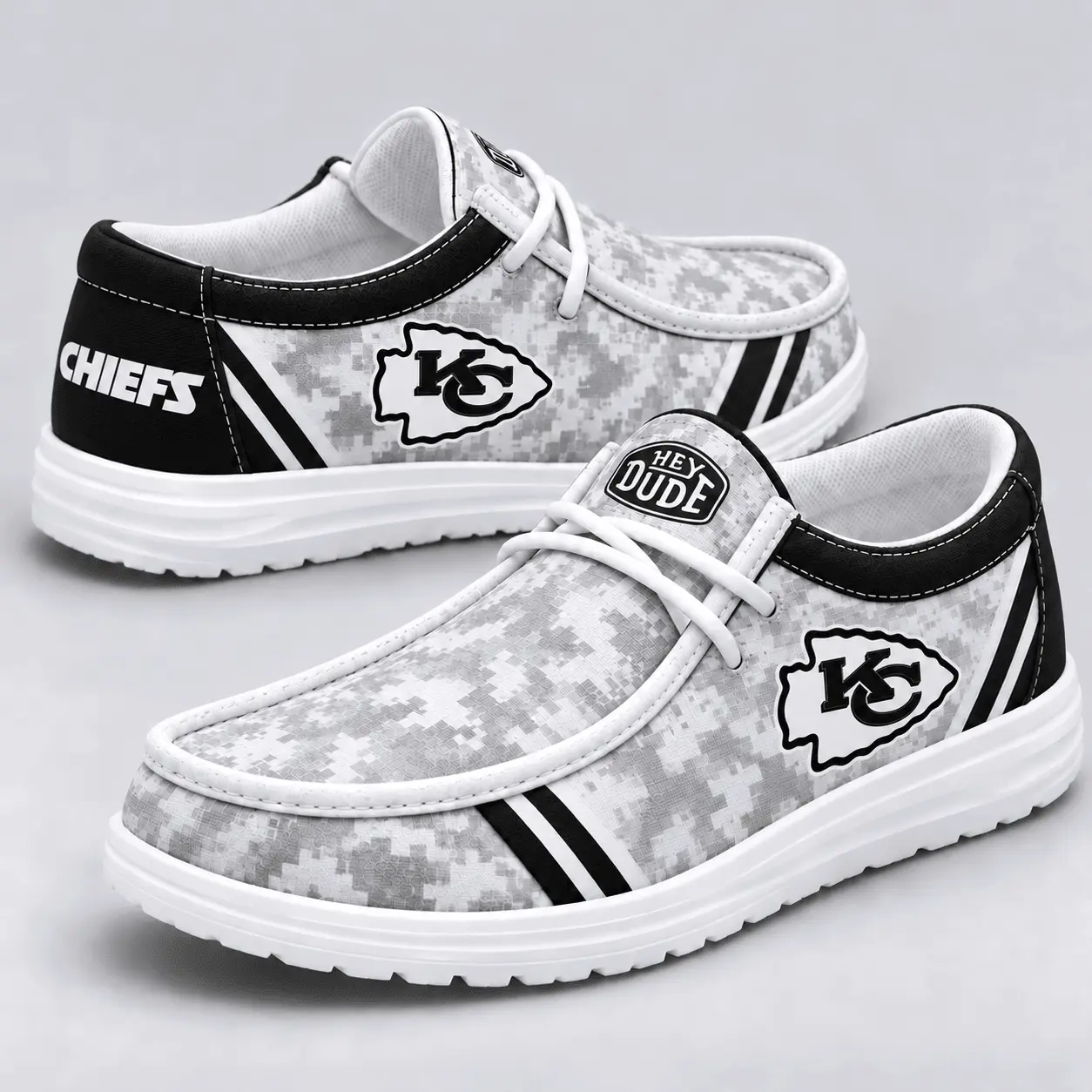 Kansas City Chiefs | Premium NFL Team Logo Digital Camo Loafer Shoes NY