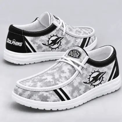 Miami Dolphins | Premium NFL Team Logo Digital Camo Loafer Shoes NY