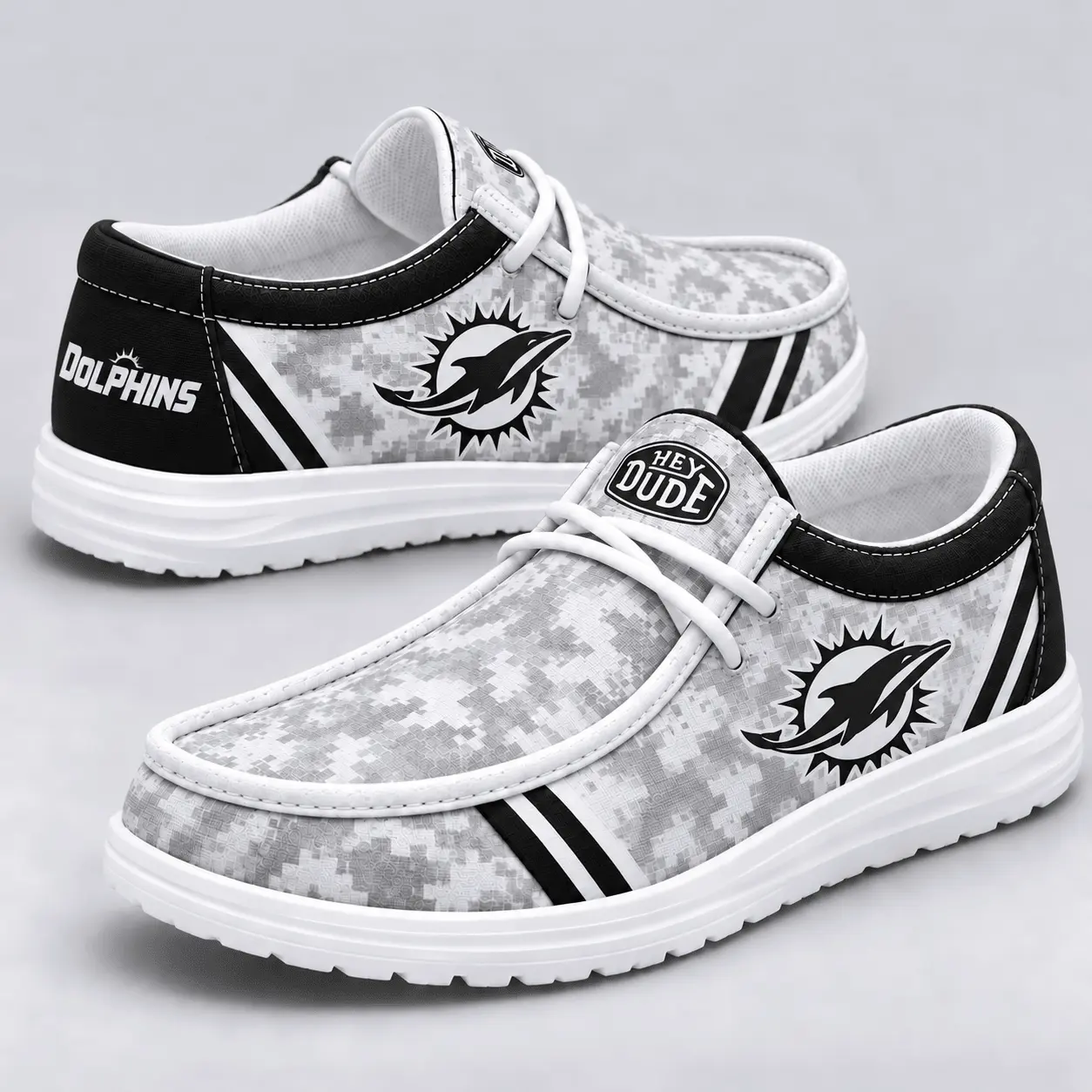 Miami Dolphins | Premium NFL Team Logo Digital Camo Loafer Shoes NY