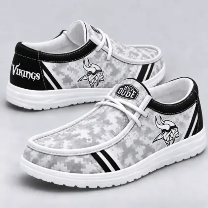 Minnesota Vikings | Premium NFL Team Logo Digital Camo Loafer Shoes NY