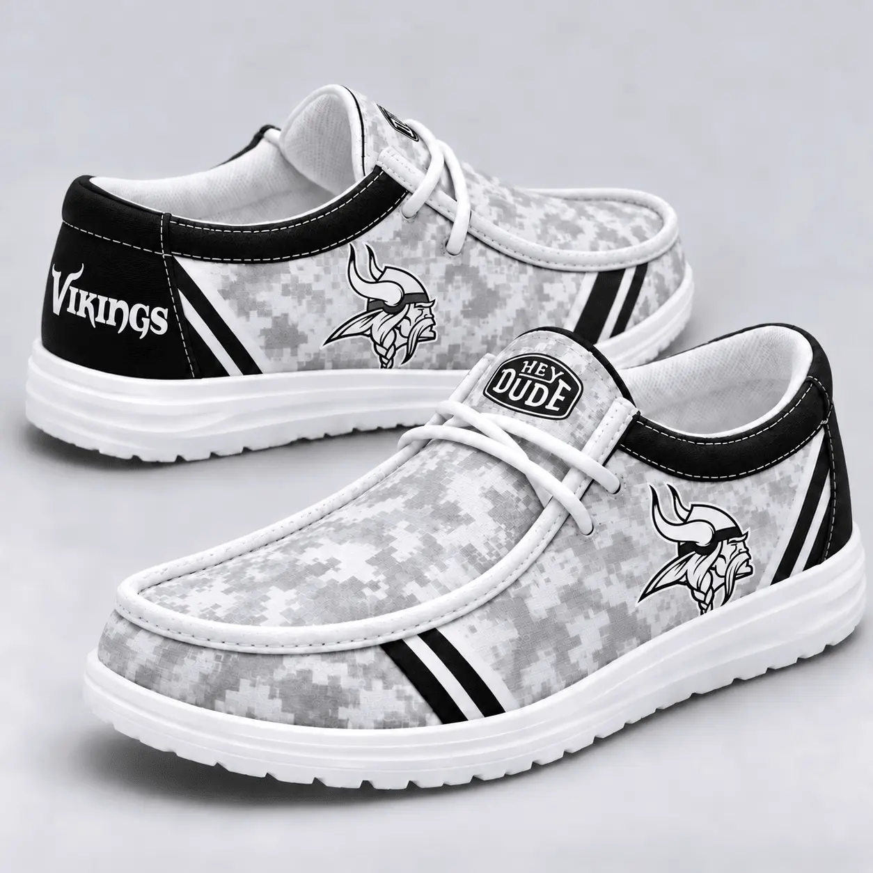 Minnesota Vikings | Premium NFL Team Logo Digital Camo Loafer Shoes NY