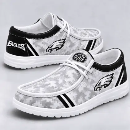Philadelphia Eagles | Premium NFL Team Logo Digital Camo Loafer Shoes NY