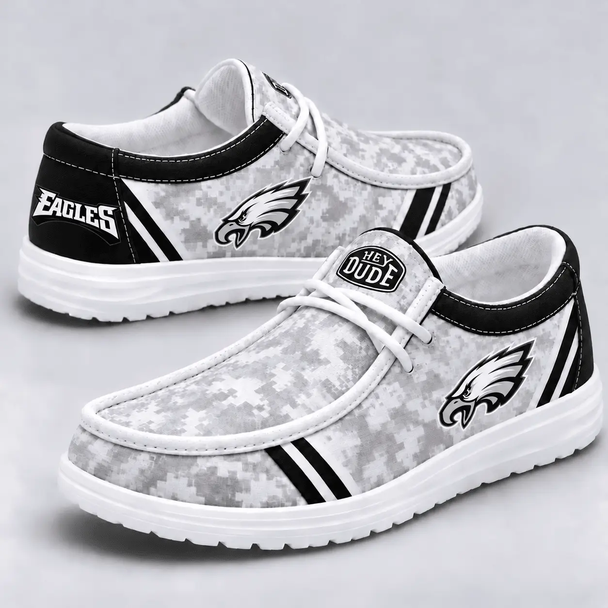 Philadelphia Eagles | Premium NFL Team Logo Digital Camo Loafer Shoes NY
