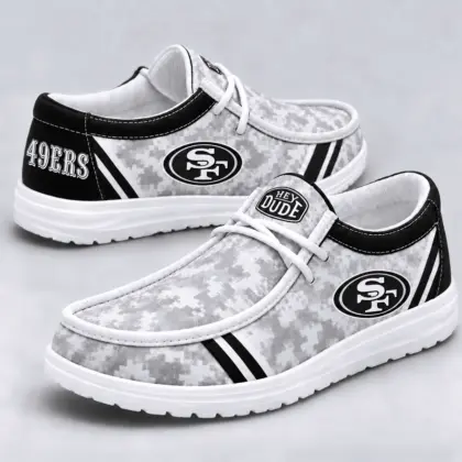 San Francisco 49ers | Premium NFL Team Logo Digital Camo Loafer Shoes NY