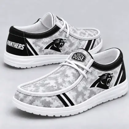 Carolina Panthers | Premium NFL Team Logo Digital Camo Loafer Shoes NY