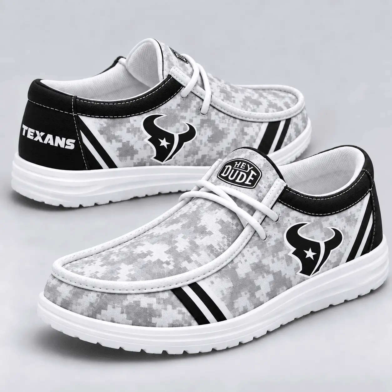 Houston Texans | Premium NFL Team Logo Digital Camo Loafer Shoes NY