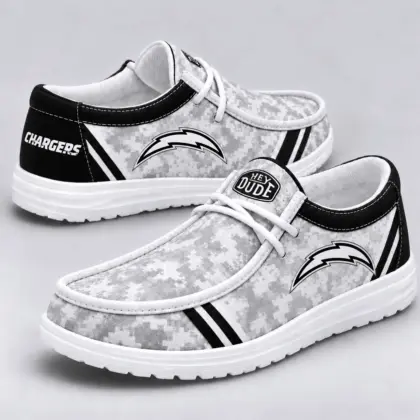 Los Angeles Chargers | Premium NFL Team Logo Digital Camo Loafer Shoes NY