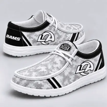 Los Angeles Rams | Premium NFL Team Logo Digital Camo Loafer Shoes NY