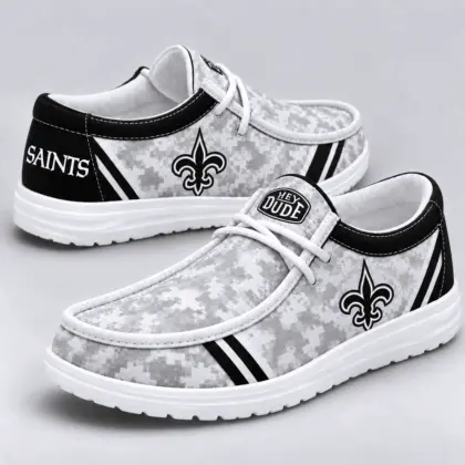 New Orleans Saints | Premium NFL Team Logo Digital Camo Loafer Shoes NY