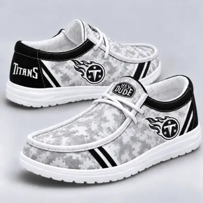 Tennessee Titans | Premium NFL Team Logo Digital Camo Loafer Shoes NY