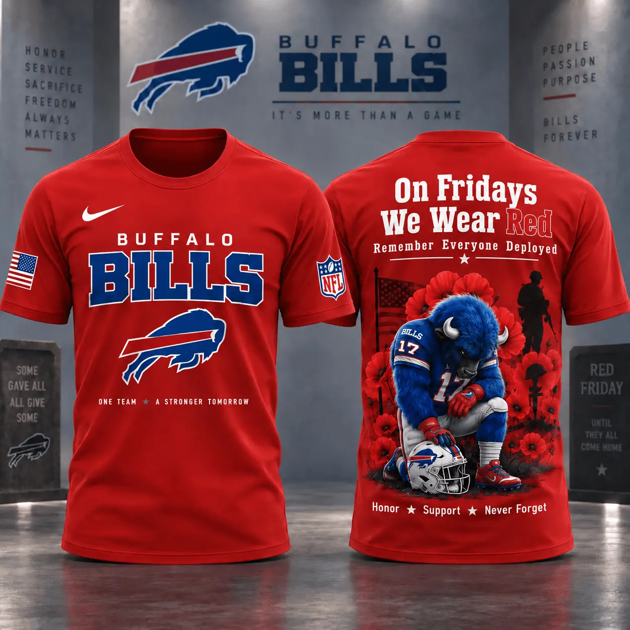 Buffalo Bills | Premium NFL Red Friday 3D Shirt NY
