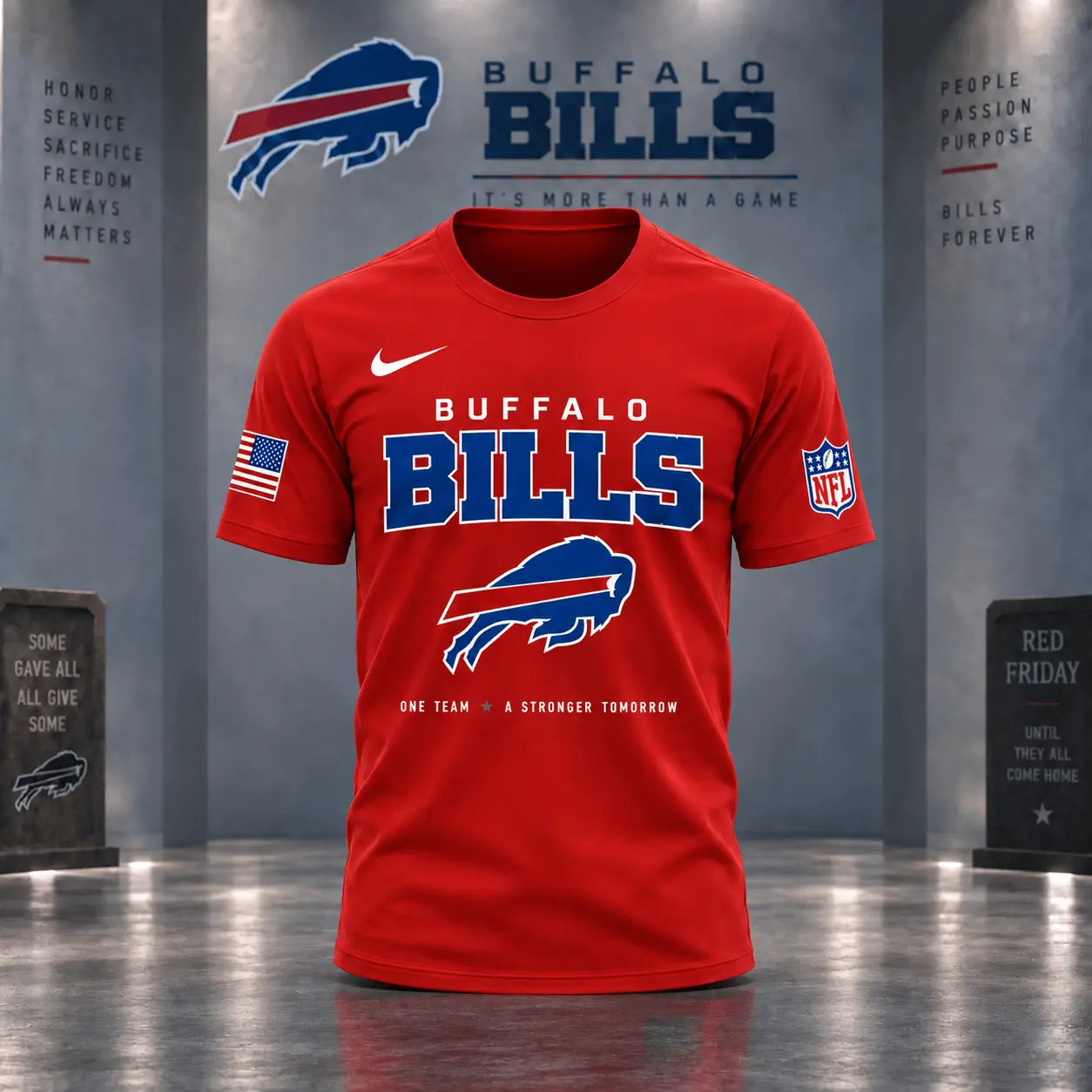 Buffalo Bills | Premium NFL Red Friday 3D Shirt NY - Image 2