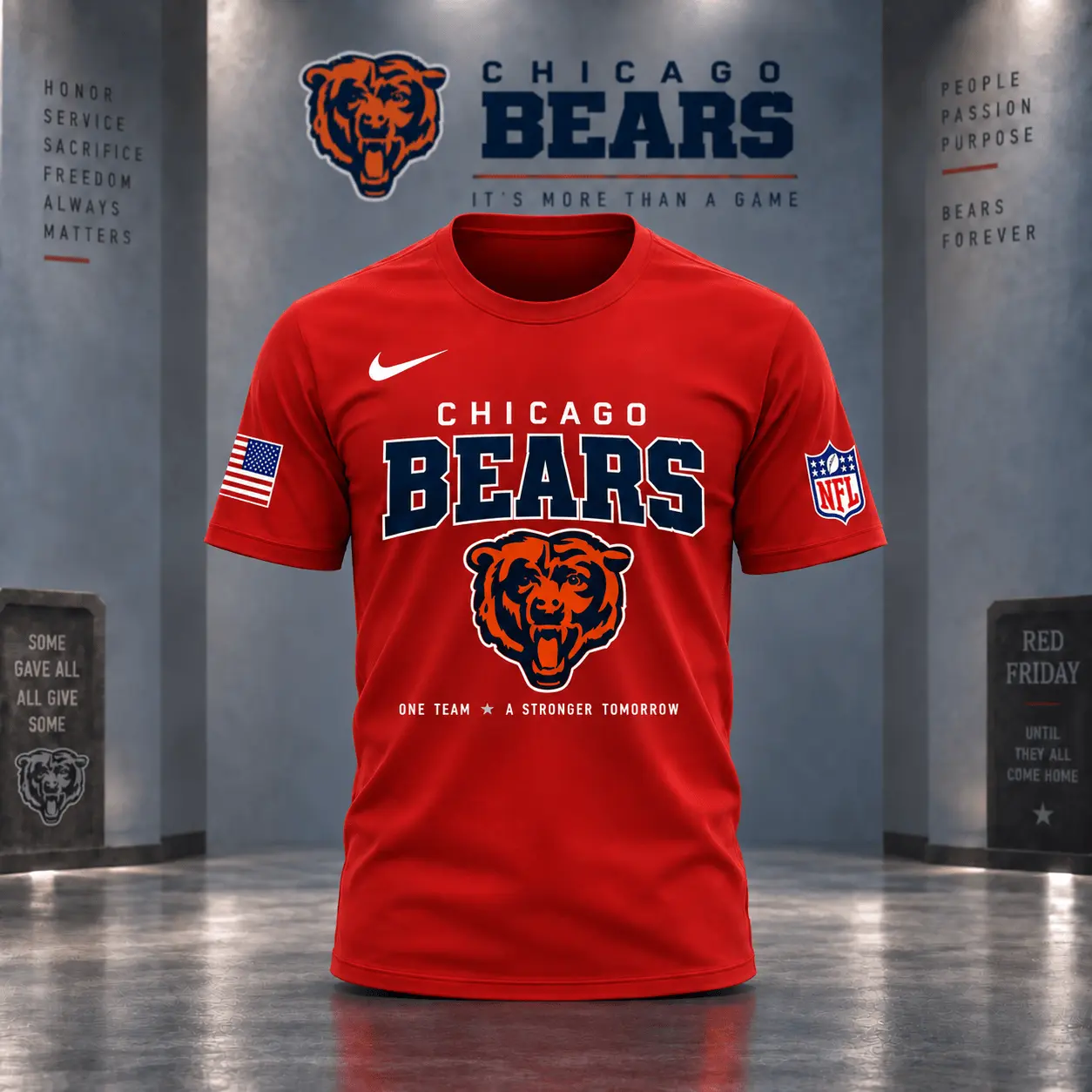 Chicago Bears | Premium NFL Red Friday 3D Shirt NY - Image 2