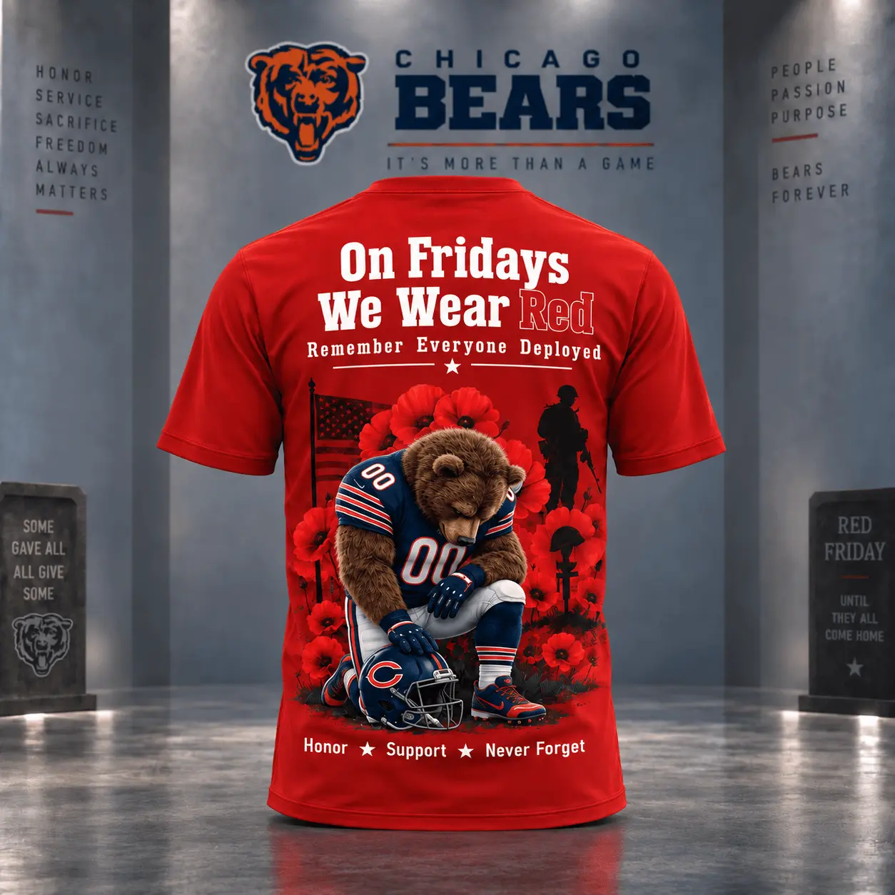 Chicago Bears | Premium NFL Red Friday 3D Shirt NY - Image 3