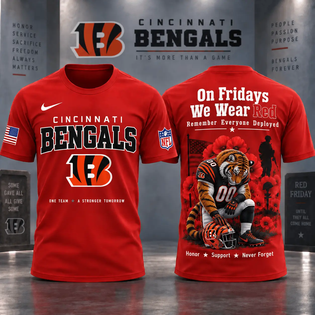 Cincinnati Bengals | Premium NFL Red Friday 3D Shirt NY
