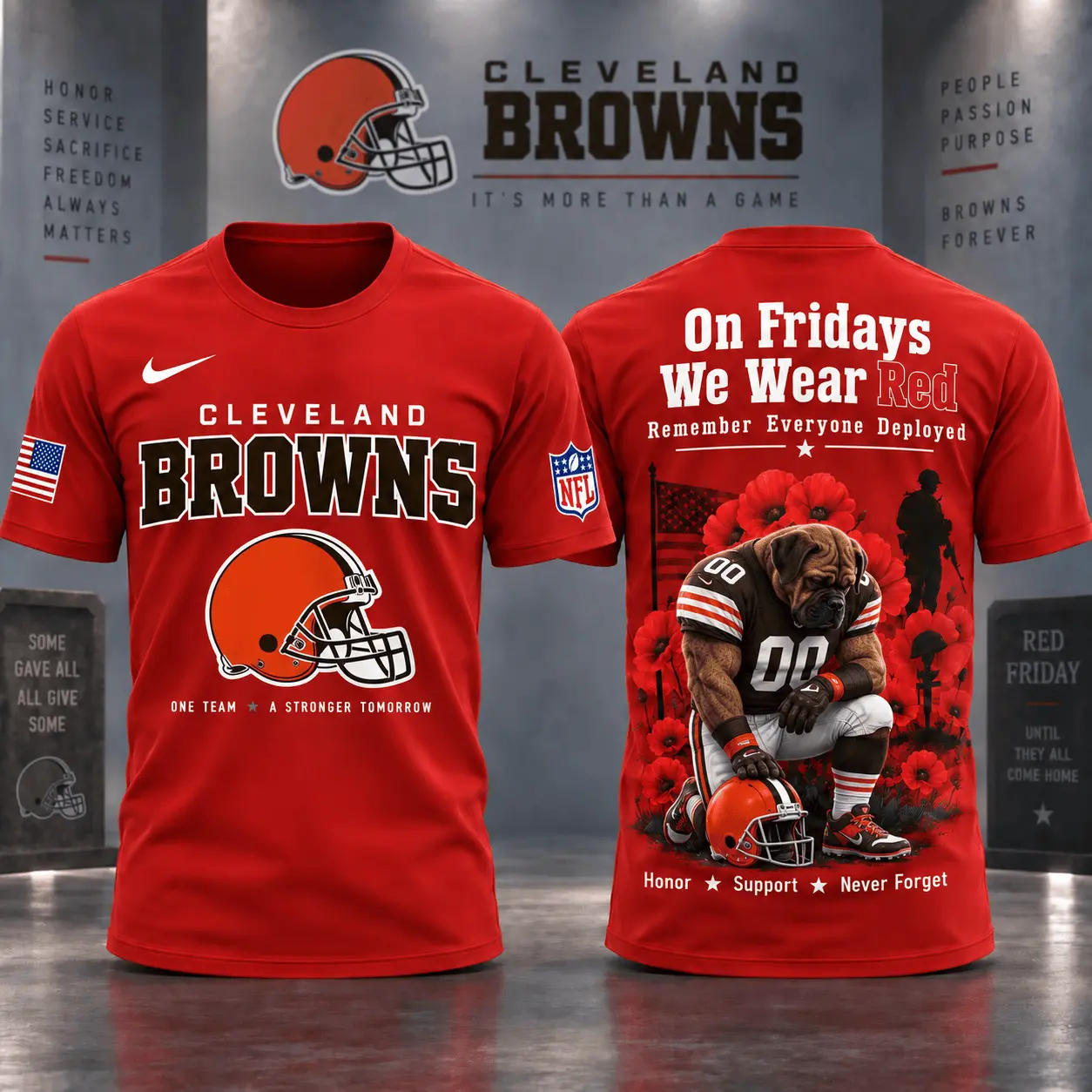 Cleveland Browns | Premium NFL Red Friday 3D Shirt NY