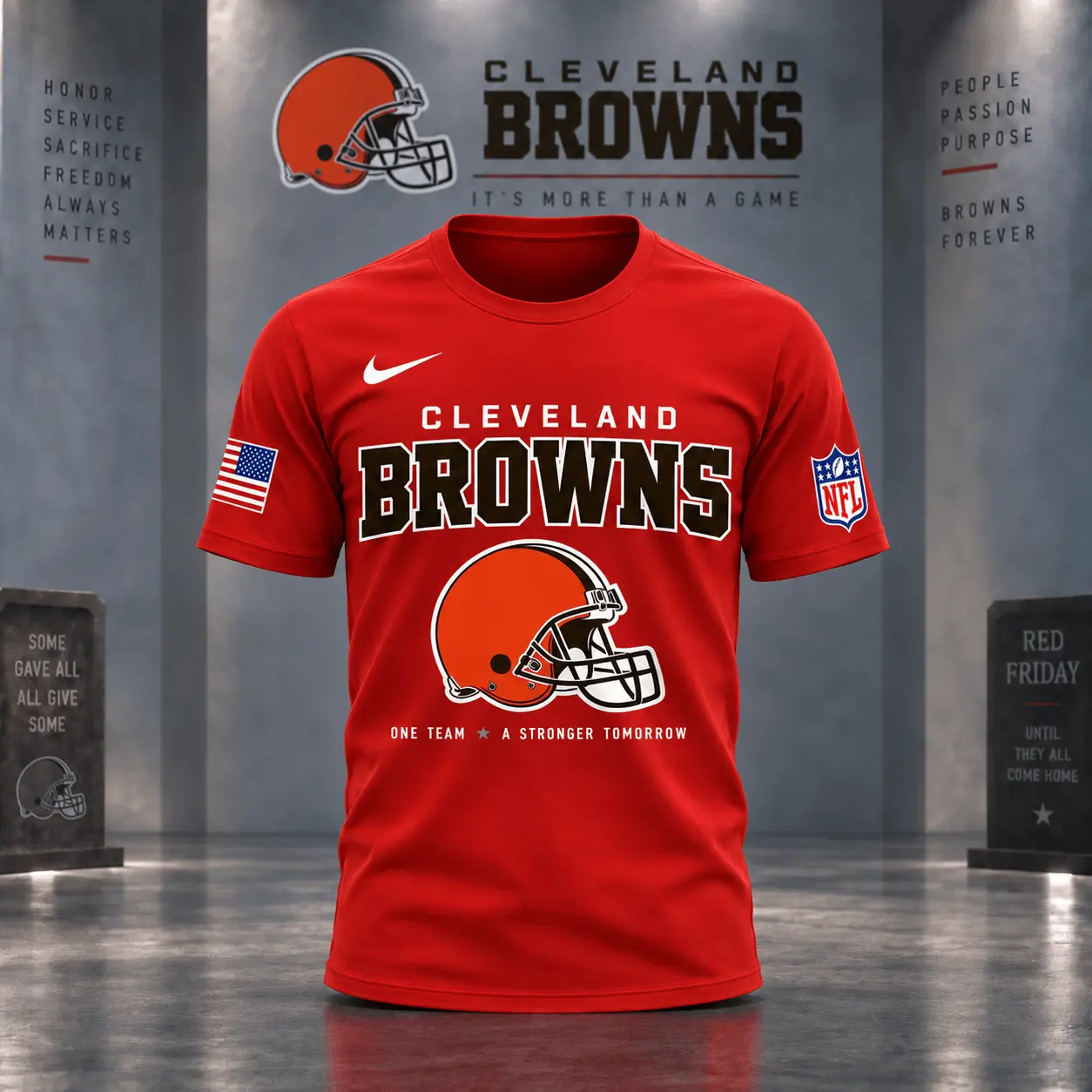 Cleveland Browns | Premium NFL Red Friday 3D Shirt NY - Image 2