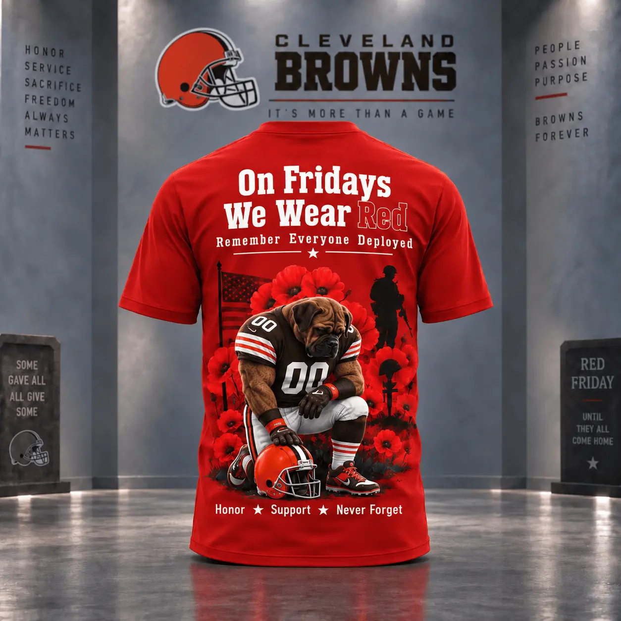 Cleveland Browns | Premium NFL Red Friday 3D Shirt NY - Image 3