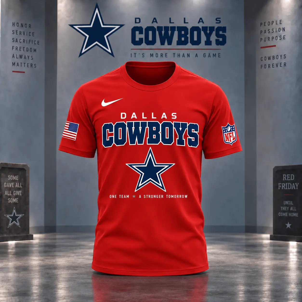 Dallas Cowboys | Premium NFL Red Friday 3D Shirt NY - Image 2
