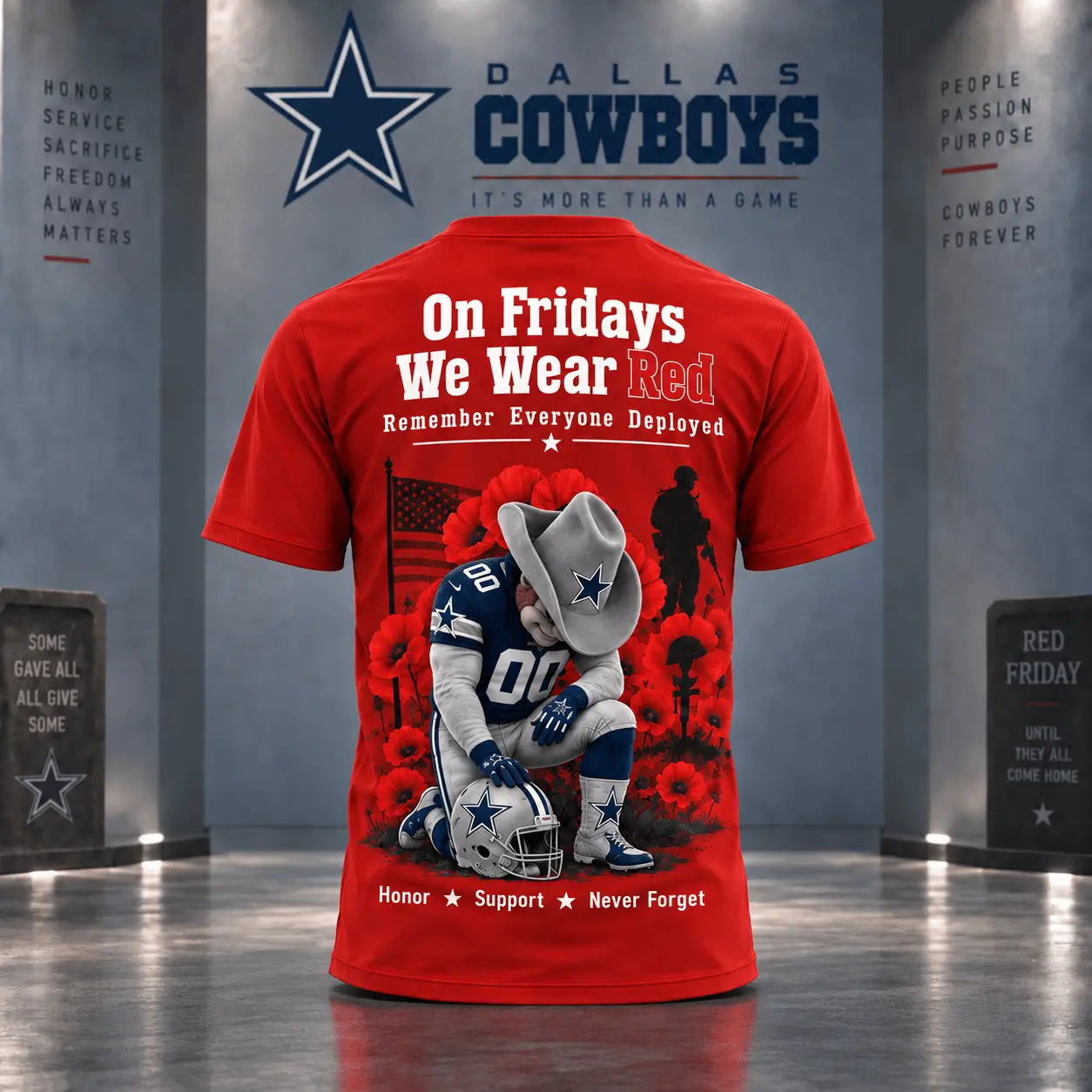 Dallas Cowboys | Premium NFL Red Friday 3D Shirt NY - Image 3