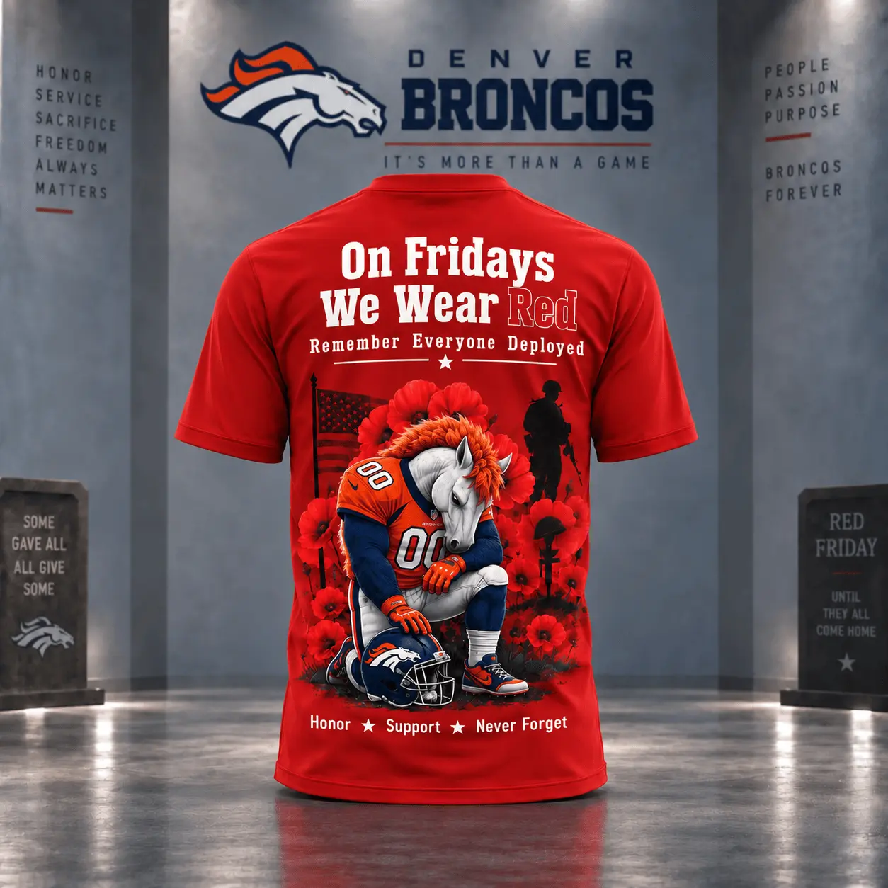 Denver Broncos | Premium NFL Red Friday 3D Shirt NY - Image 3