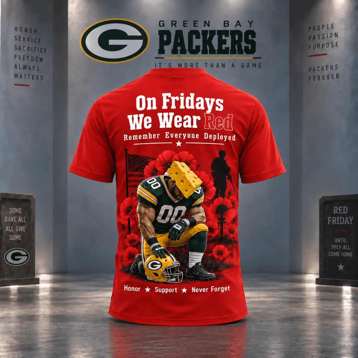 Green Bay Packers | Premium NFL Red Friday 3D Shirt NY - Image 3