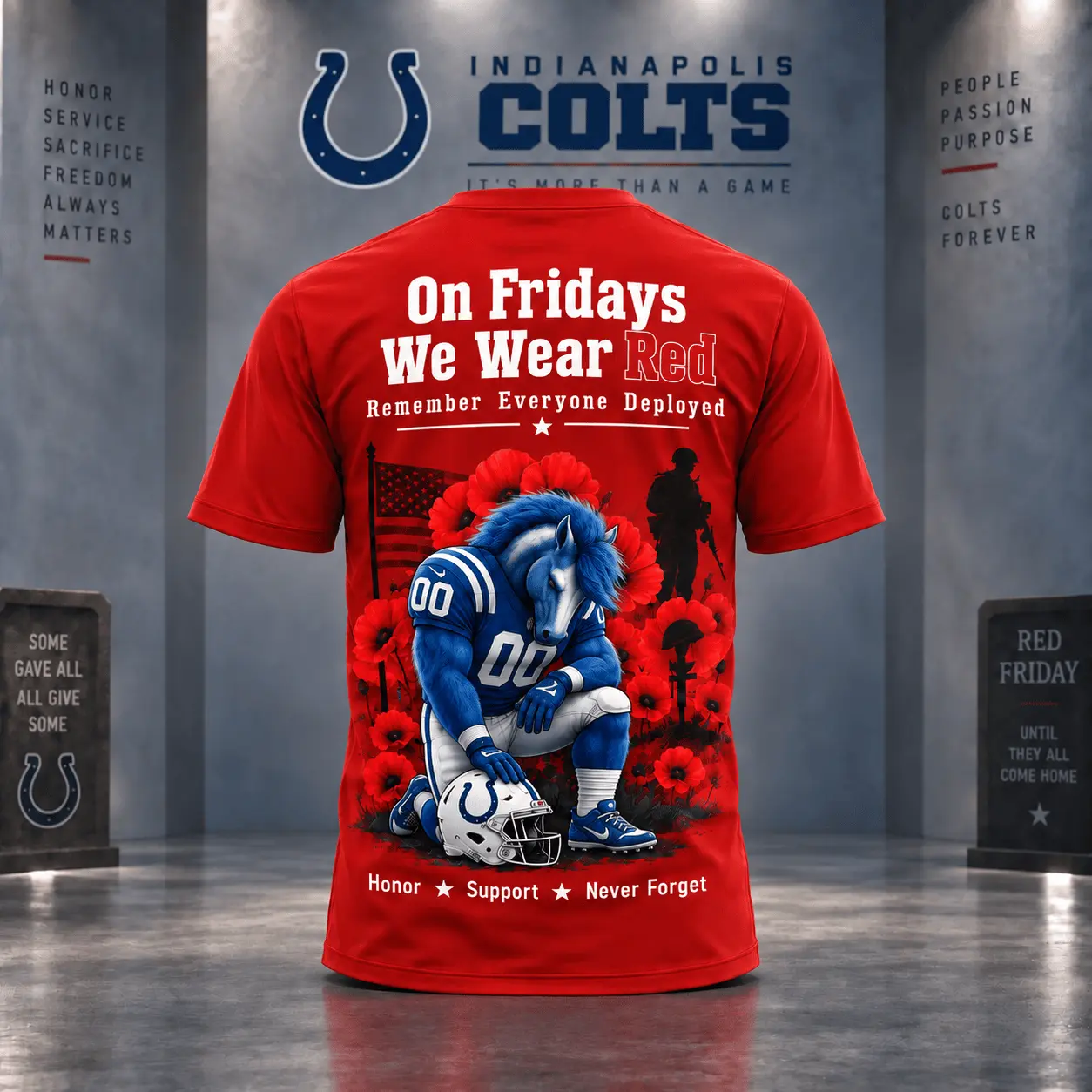 Indianapolis Colts | Premium NFL Red Friday 3D Shirt NY - Image 2