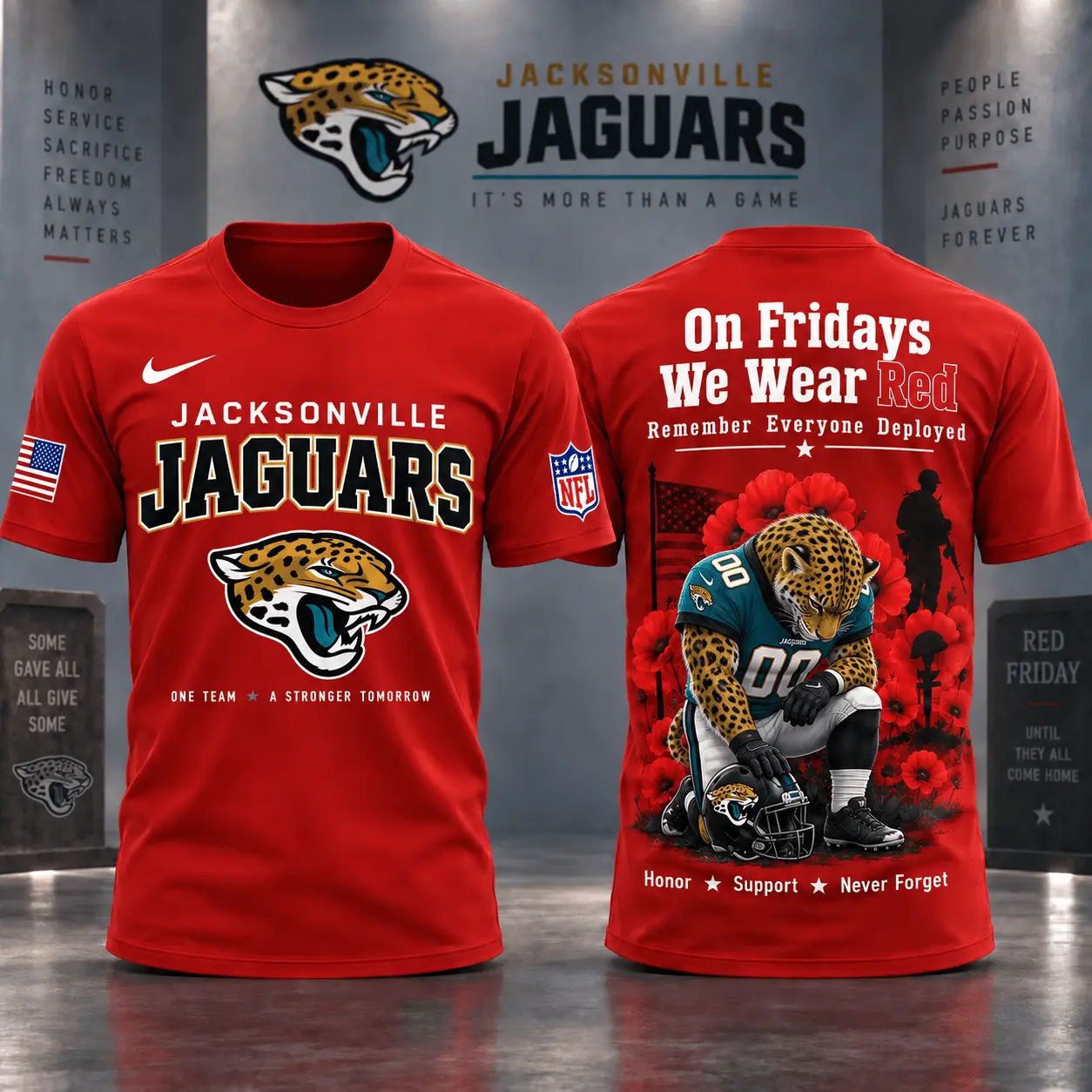 Jacksonville Jaguars | Premium NFL Red Friday 3D Shirt NY
