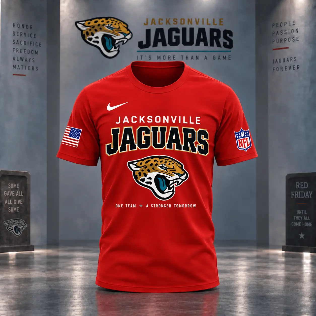 Jacksonville Jaguars | Premium NFL Red Friday 3D Shirt NY - Image 2